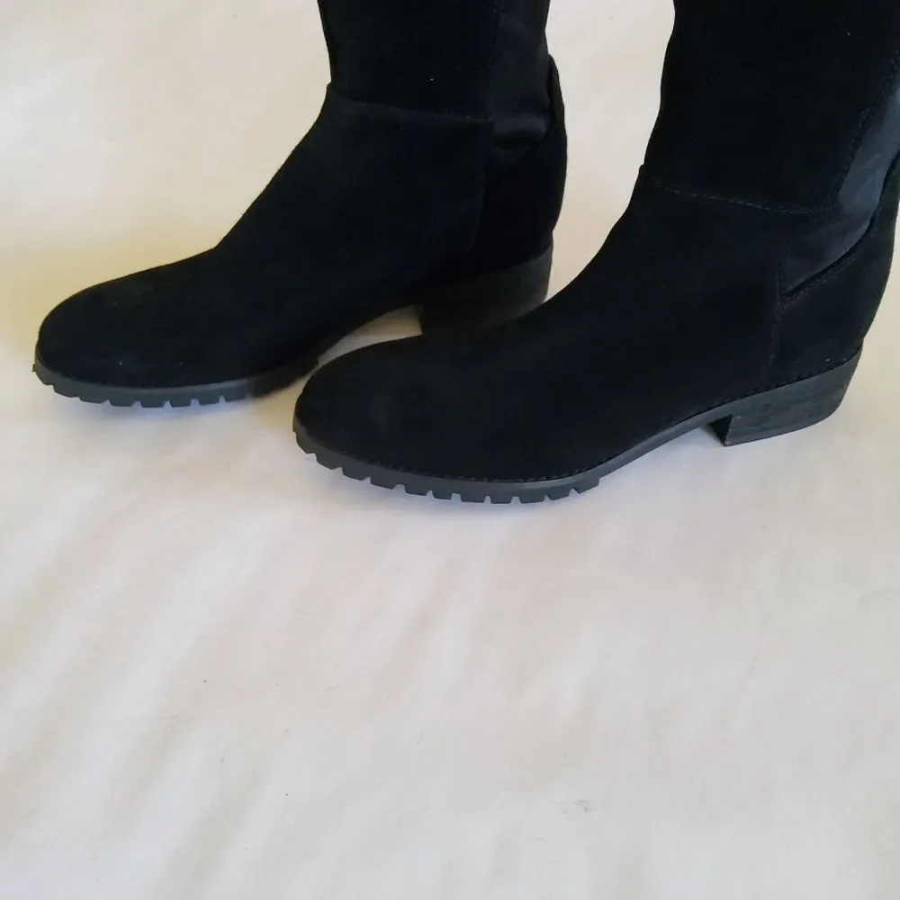 New Blondo Waterproof Black Suede Leather Over The Knee Riding Boots Size 6.5
